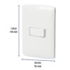 Código: 46459 Placa armada 1 interruptor sencillo, blanco, línea Italiana PA-APSE-IB