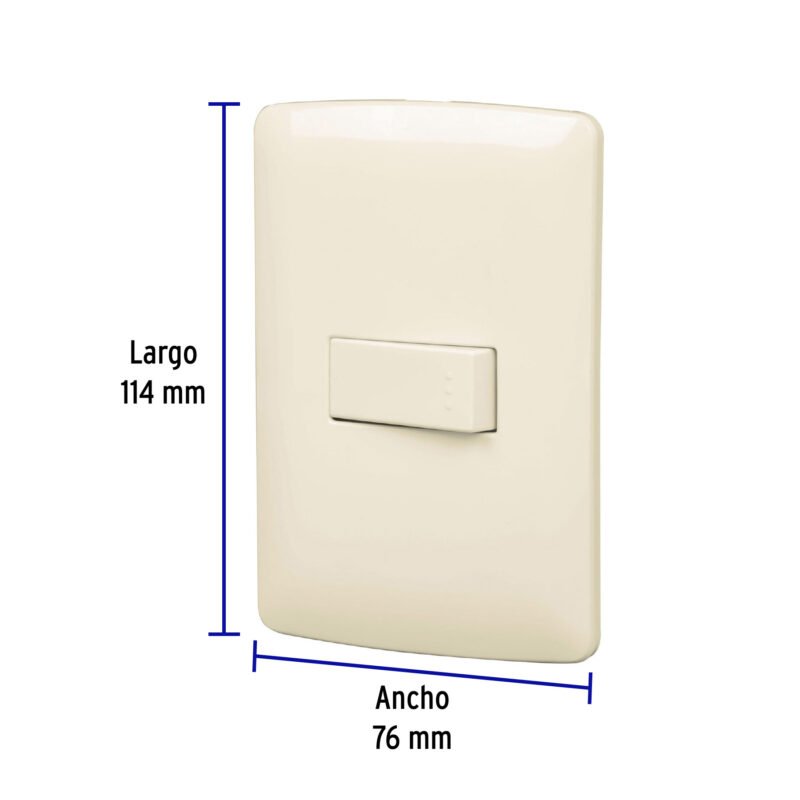 Código: 48660 Placa armada 1 interruptor sencillo, marfil, línea Italiana PA-APSE-I