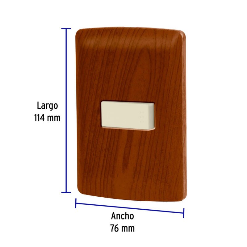 Código: 49923 Placa armada 1 interruptor sencillo, madera, línea Italiana PA-APSE-IM