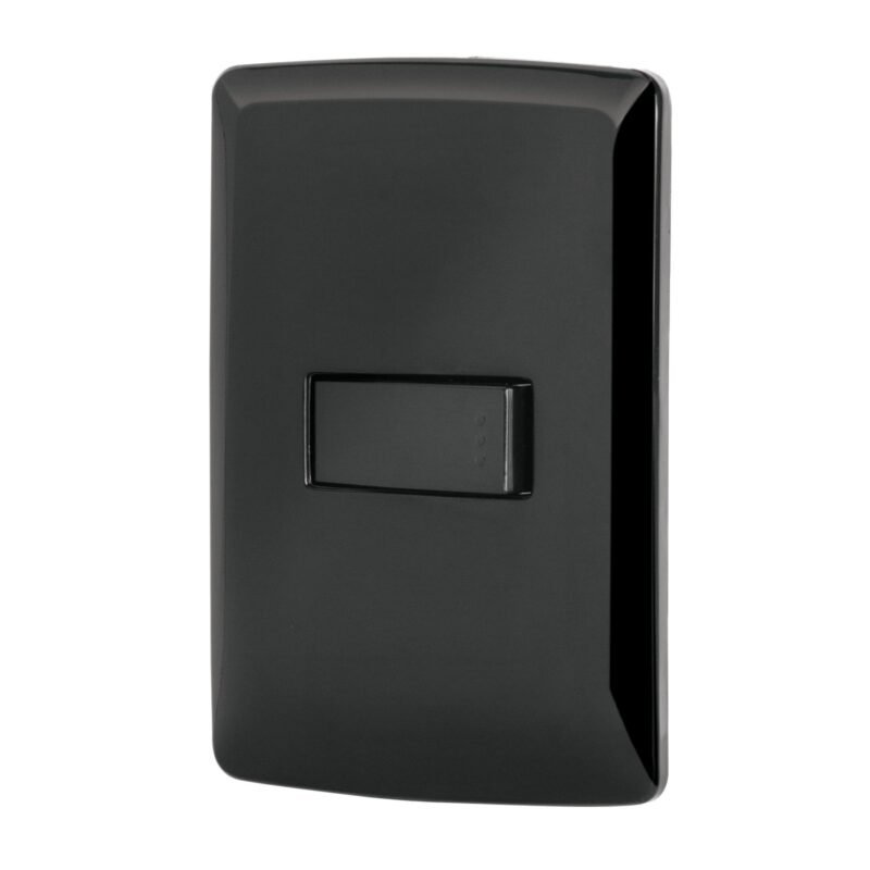 Código: 47599 Placa armada 1 interruptor sencillo, negro, línea Italiana PA-APSE-IN