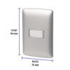 Código: 46477 Placa armada 1 interruptor sencillo plata, línea Italiana PA-APSE-IP