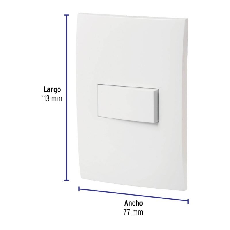 Código: 46492 Placa armada con interruptor sencillo, línea Oslo, blanco PA-APSE-OB