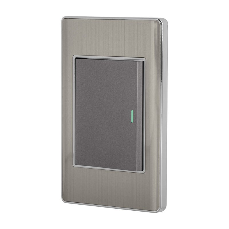 Código: 47842 Placa armada acero inox 1 interruptor 3 módulos, Lisboa PA-APSE3-LA