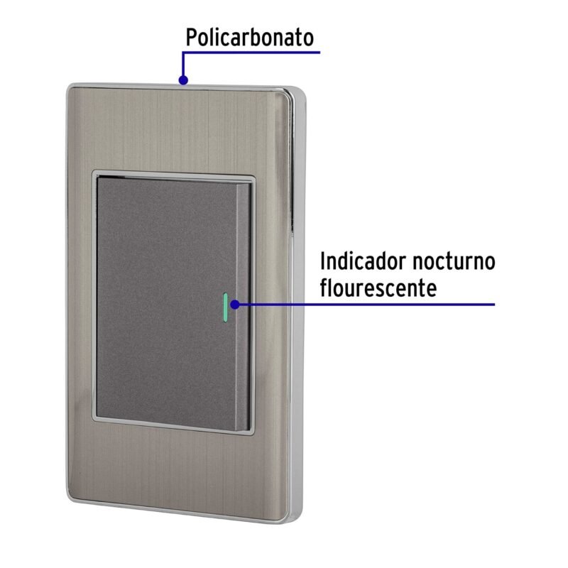 Código: 47842 Placa armada acero inox 1 interruptor 3 módulos, Lisboa PA-APSE3-LA