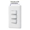 Código: 25083 Placa armada con 3 interruptores sencillos, Volteck Basic PA-APTR-B