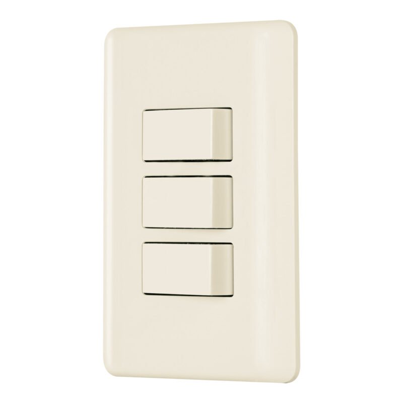 Código: 26638 Placa armada 3 interruptores, marfil, Volteck PA-APTR-BI
