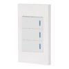 Código: 45606 Placa armada 3 interruptores 1de 3vías,1 mod,Española,blanco PA-APTR-EEB