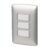 Código: 46482 Placa armada 3 interruptores sencillos,plata, línea Italiana PA-APTR-IP