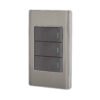 Código: 47836 Placa armada acero inox 3 interruptores 1 módulo, Lisboa PA-APTR-LA