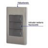 Código: 47836 Placa armada acero inox 3 interruptores 1 módulo, Lisboa PA-APTR-LA