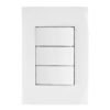 Código: 46496 Placa armada 3 interruptores sencillos, línea Oslo, blanco PA-APTR-OB