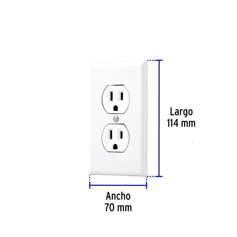 Código: 45954 Placa armada 2 contactos polarizados, línea Standard, blanco PA-CODO-SB