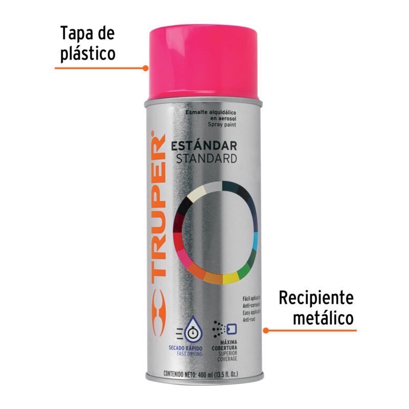 PA-RM-2FC1.jpg Código: 102804 Pintura en aerosol, rosa mexicano, bote tradicional, 400 ml PA-RM-2