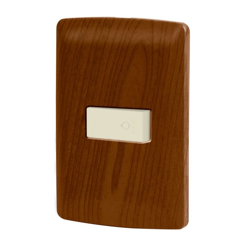 PA-TI-IM.jpg Código: 49952 Placa armada con timbre madera, línea Italiana, Volteck PA-TI-IM