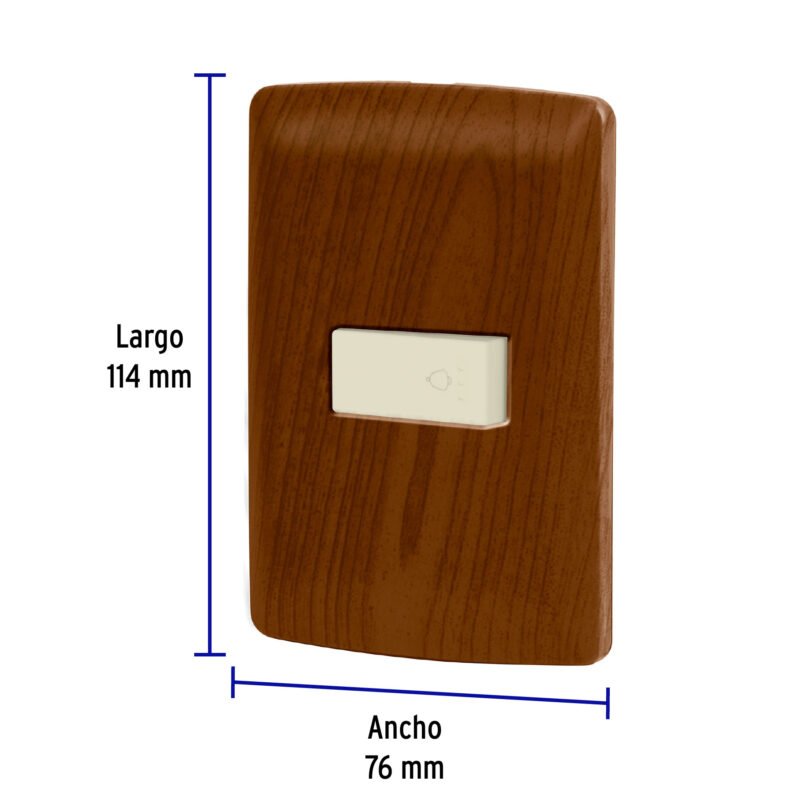 PA-TI-IMFC1.jpg Código: 49952 Placa armada con timbre madera, línea Italiana, Volteck PA-TI-IM