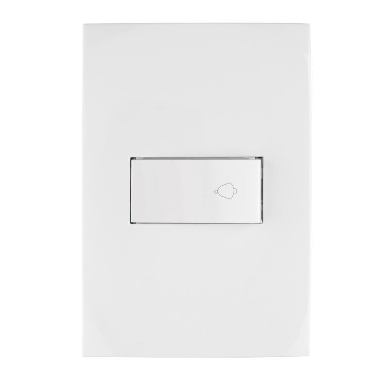 Código: 46498 Placa armada con timbre, línea Oslo, color blanco, Volteck PA-TI-OB