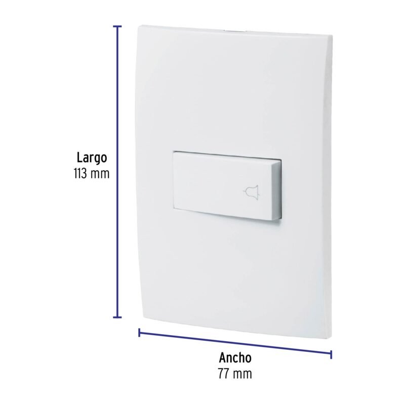 Código: 46498 Placa armada con timbre, línea Oslo, color blanco, Volteck PA-TI-OB