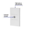 Código: 45605 Placa armada 1 toma de TV, 1.5 módulos, Española, blanco PA-TV-EB