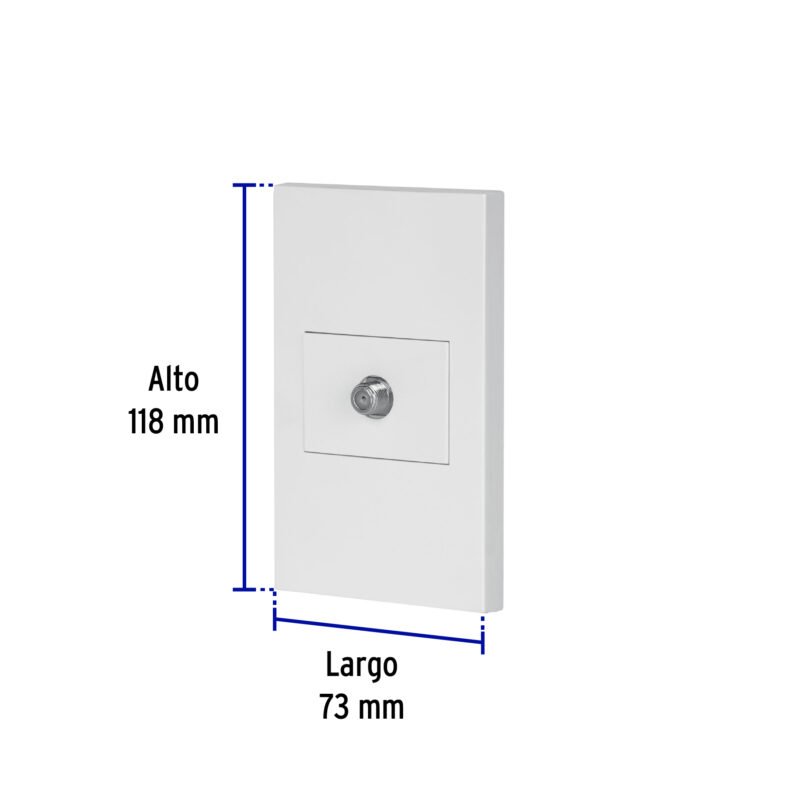PA-TV-EBFC2.jpg Código: 45605 Placa armada 1 toma de TV, 1.5 módulos, Española, blanco PA-TV-EB