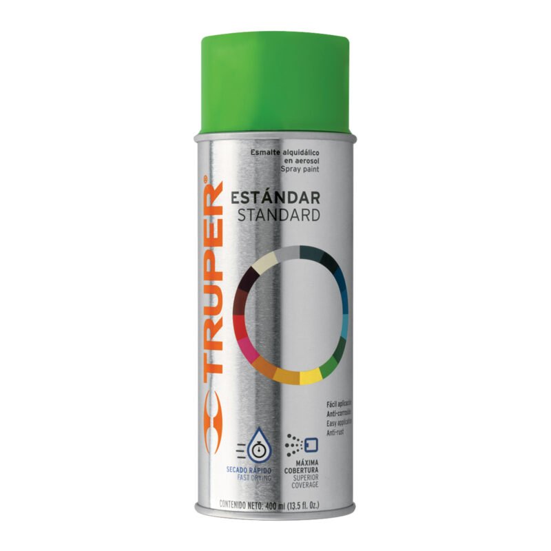 PA-VE-2.jpg Código: 102833 Pintura en aerosol, verde ecológico, bote tradicional, 400ml PA-VE-2