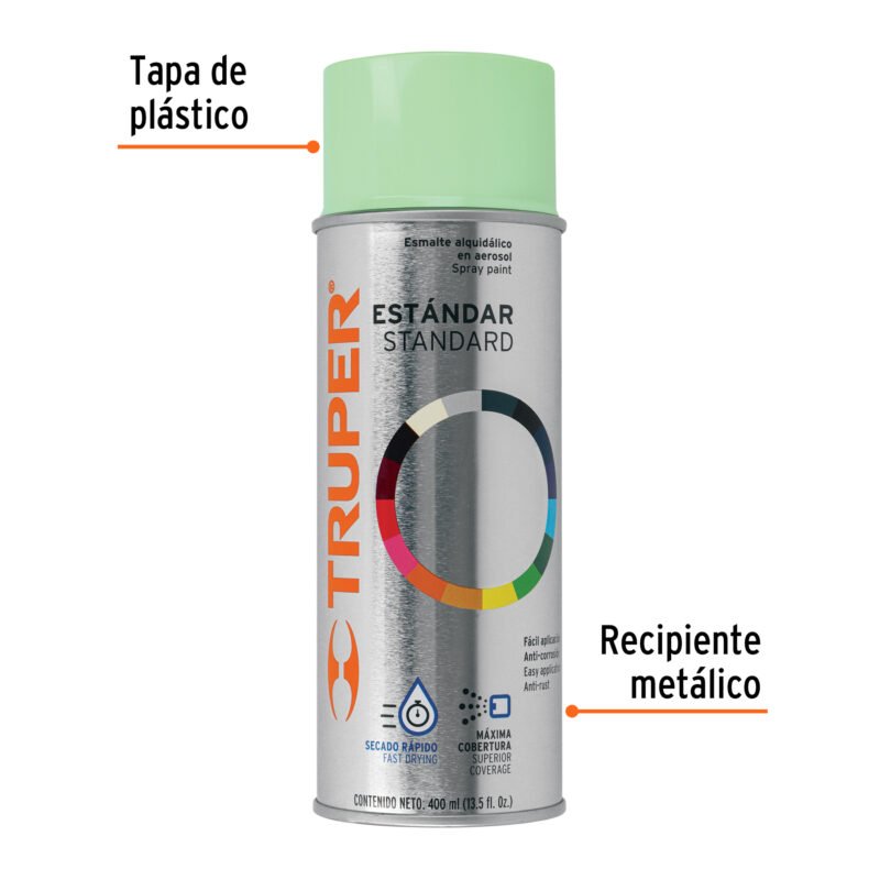 PA-VM-2FC1.jpg Código: 102831 Pintura en aerosol, verde manzana, bote tradicional, 400 ml PA-VM-2