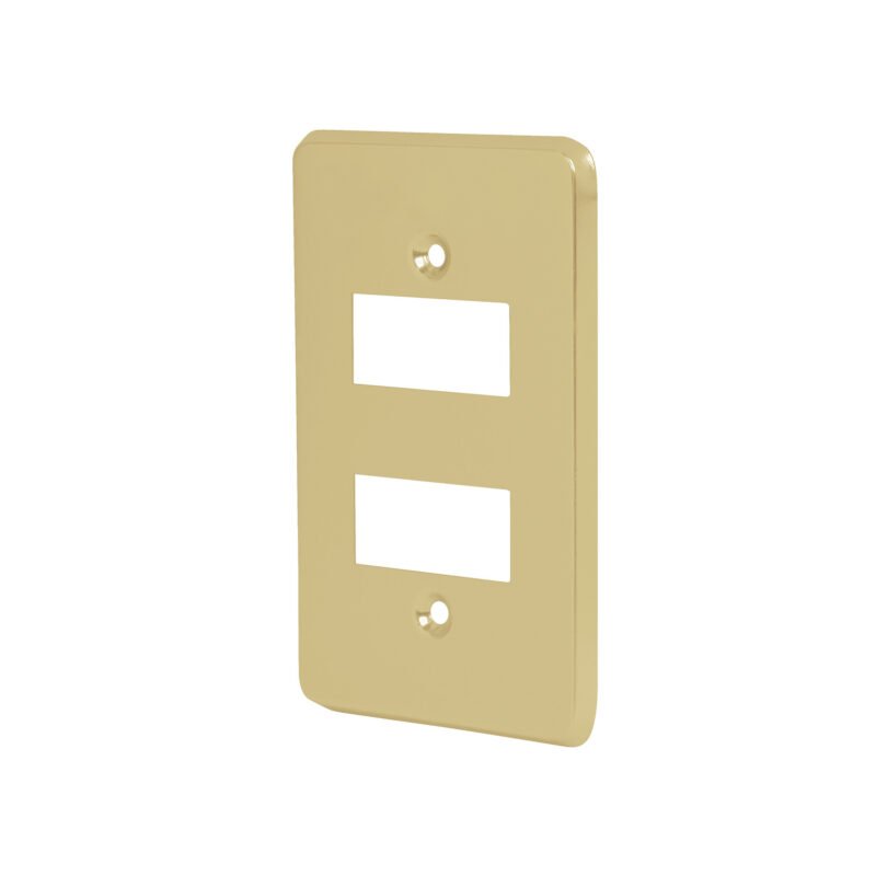 Código: 46436 Placa 2 módulos, de aluminio, línea Económica, Volteck PADO-E