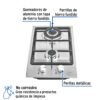 Código: 48320 Parrilla gas empotrable 30cm, 2 quem, acero inox, Riviera PAE-302GA