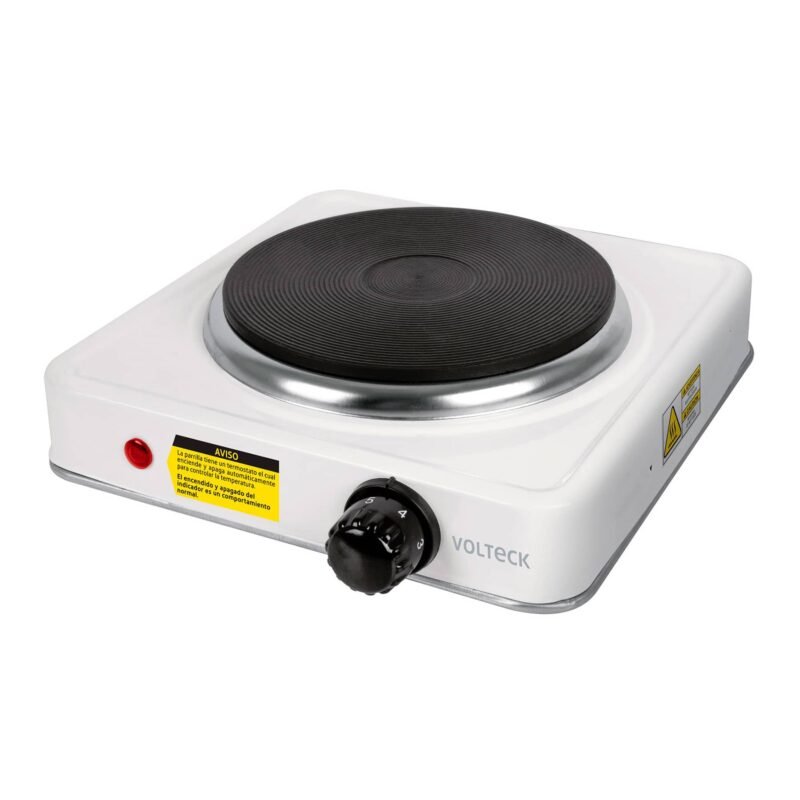 PAEL-1CD.jpg Código: 49989 Parrilla eléctrica 1 quemador de disco, blanca, VOLTECK PAEL-1CD