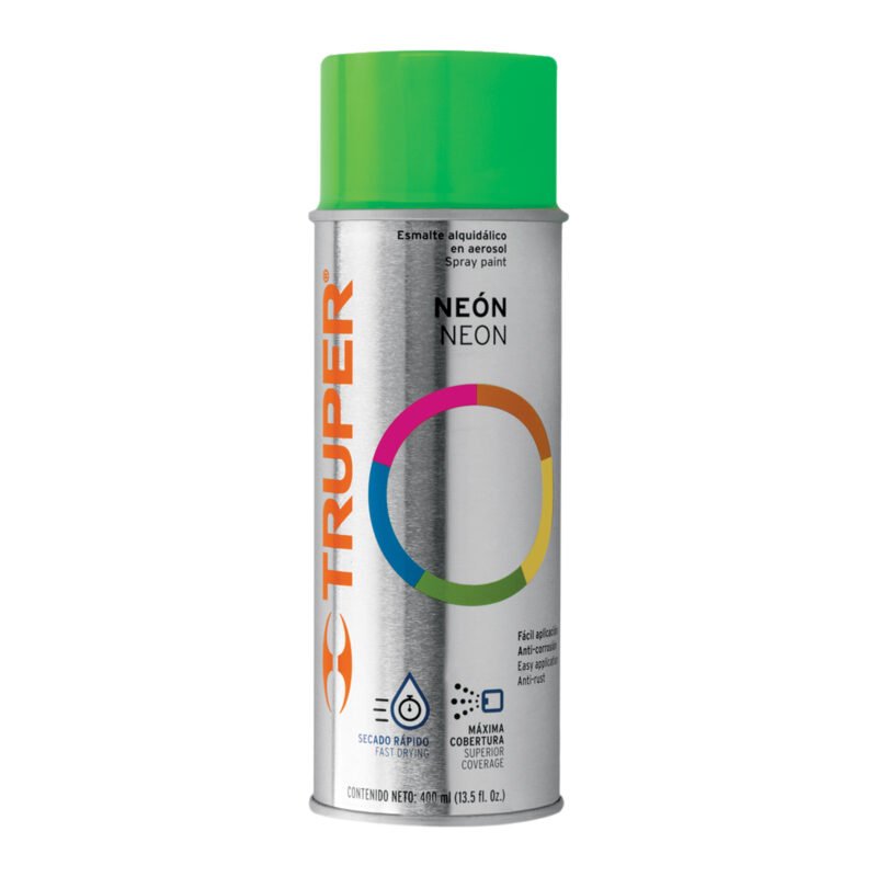 PAF-VE-2.jpg Código: 102850 Pintura en aerosol, verde neón, bote tradicional, 400 ml PAF-VE-2