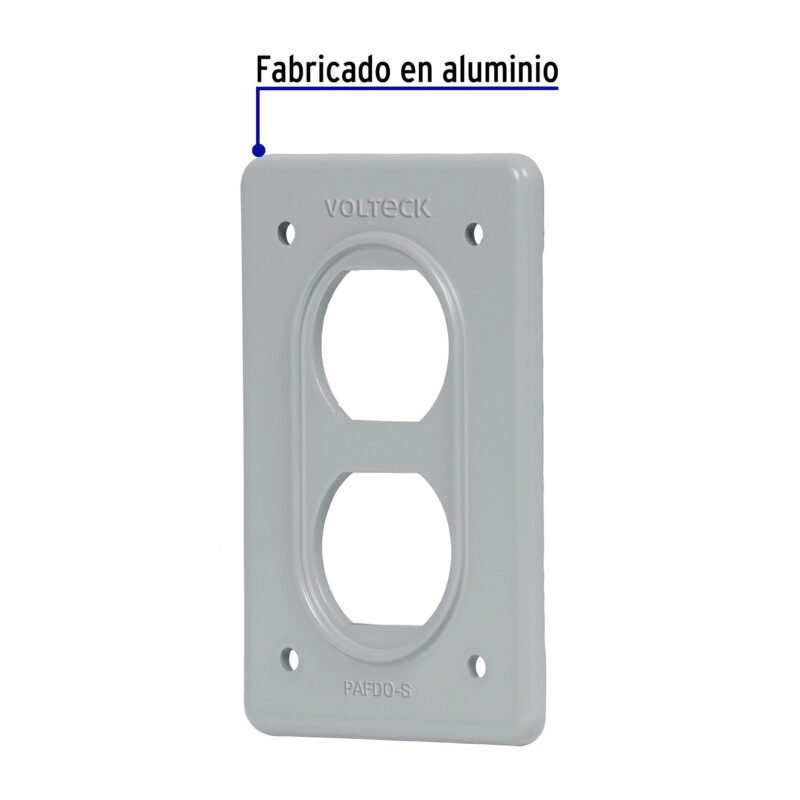 C Código: 46430 Placa tipo FS, doble, de sobreponer, Volteck PAFDO-S