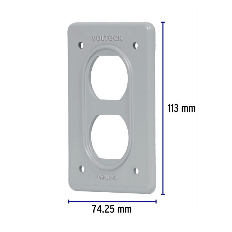 C Código: 46430 Placa tipo FS, doble, de sobreponer, Volteck PAFDO-S