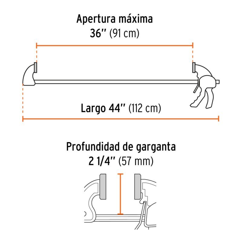 PAR-136FC2.jpg Código: 102628 Prensa con ajuste rápido 36' PAR-136