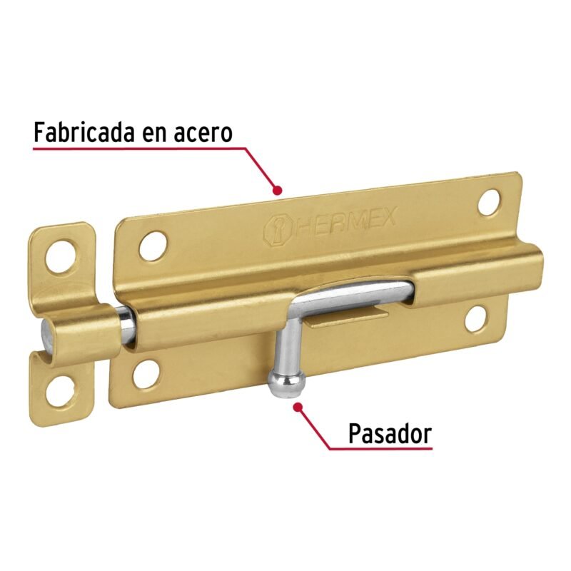 PAS-51FC1.jpg Código: 45720 Pasador de barril de acero latón 5', HERMEX PAS-51