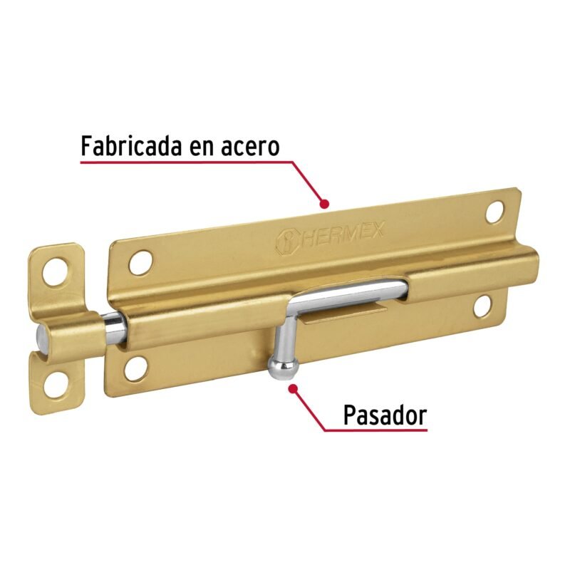 PAS-61FC1.jpg Código: 45719 Pasador de barril de acero latón 6', HERMEX PAS-61