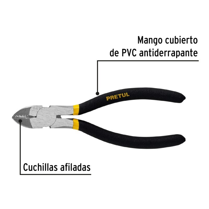 PCD-6PFC1.jpg Código: 22636 Pinza de corte diagonal 6' mango de PVC, Pretul PCD-6P