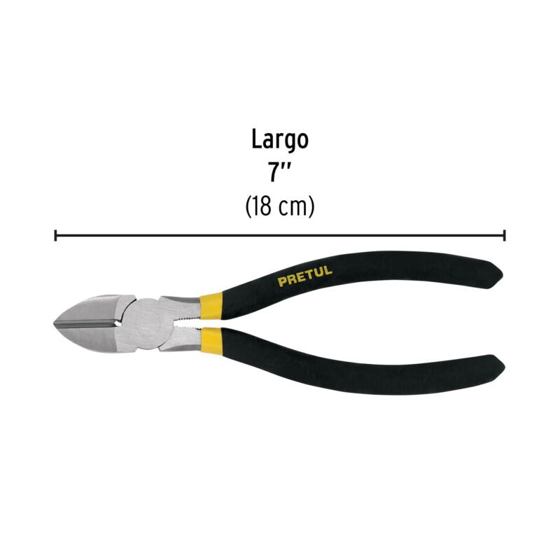 Código: 22637 Pinza de corte diagonal 7' mango de PVC, Pretul PCD-7P