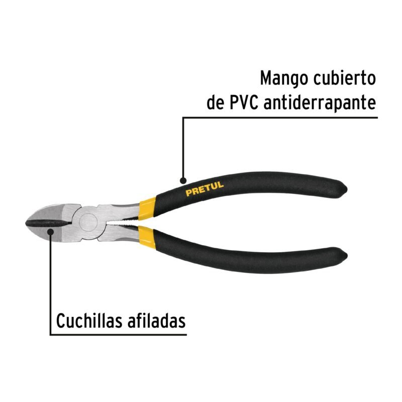 PCD-8PFC1.jpg Código: 22639 Pinza de corte diagonal 8' mango de PVC, Pretul PCD-8P