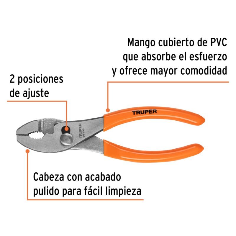 Código: 17300 Pinza de chofer 6' mango de PVC, Truper PCH-6