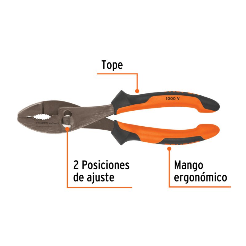 PCH-8XFC1.jpg Código: 13065 Pinzas de chofer 8' mango Comfort Grip, Truper Expert PCH-8X