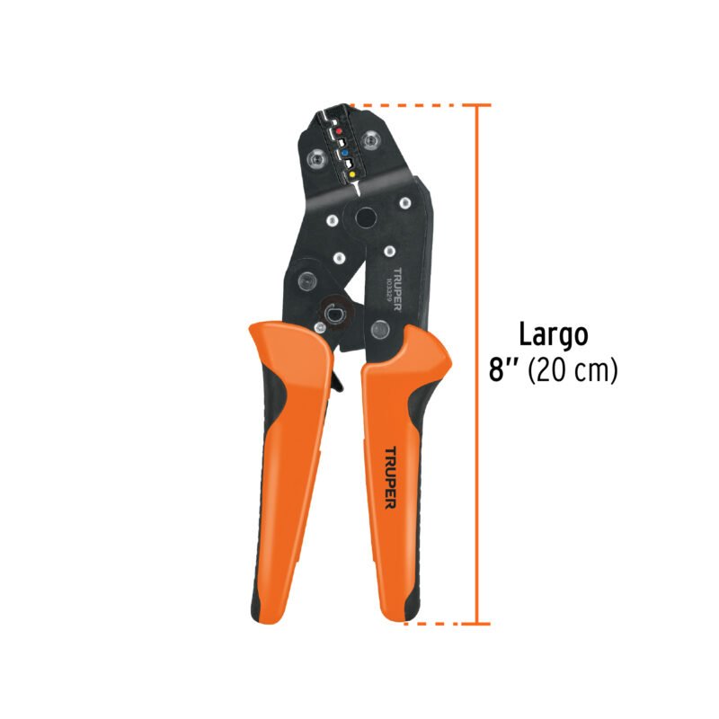 PCT-8FC2.jpg Código: 103329 Pinza de crimpado para terminales, Truper PCT-8
