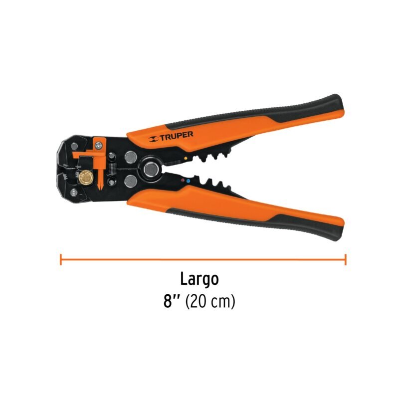 PEC-AUTFC2.jpg Código: 17360 Pinza 8' pela cables automática, 22 a 10 AWG, TRUPER PEC-AUT