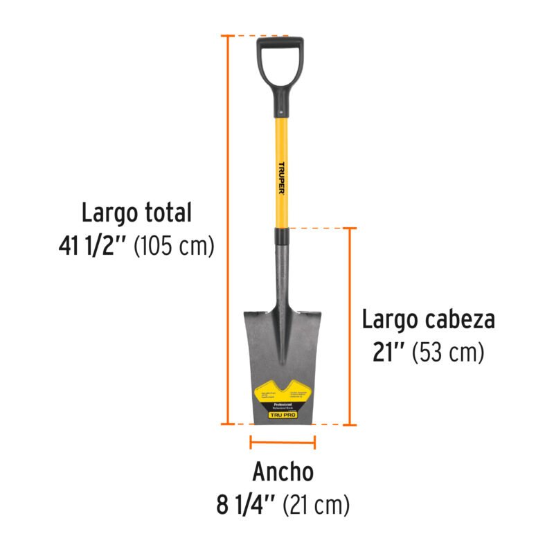 PES-FFC2.jpg Código: 17152 Pala escarramán Tru Pro, puño 'Y', mango de fibra de vidrio PES-F