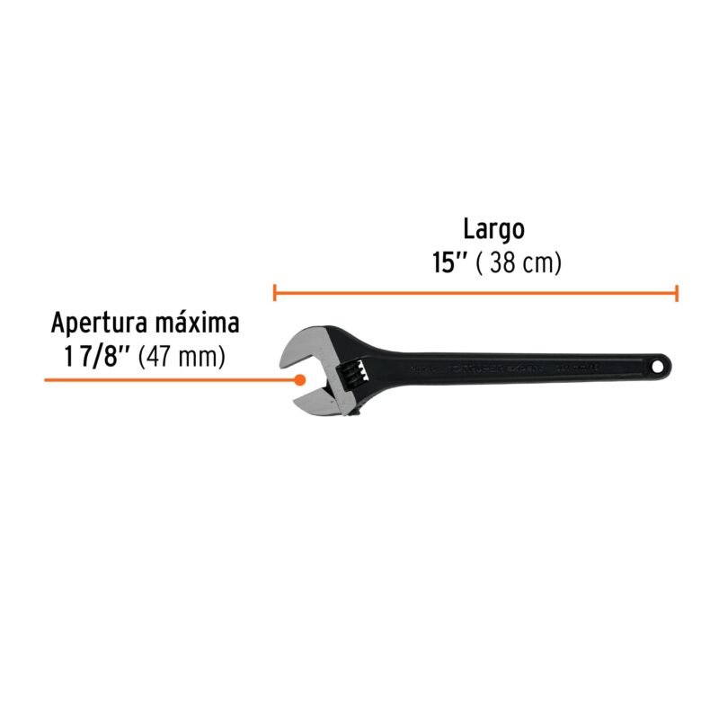 Código: 15504 Llave ajustable (perico) 15' profesional pavonada, Expert PET-15