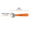 Código: 15510 Llave ajustable (perico) 8' cromada mango de PVC, Truper PET-8X