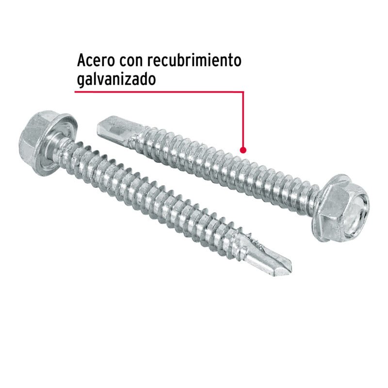 PIBR-2FC1.jpg Código: 44404 Bolsa con 50 pijas 2' cabeza hexagonal, punta de broca PIBR-2