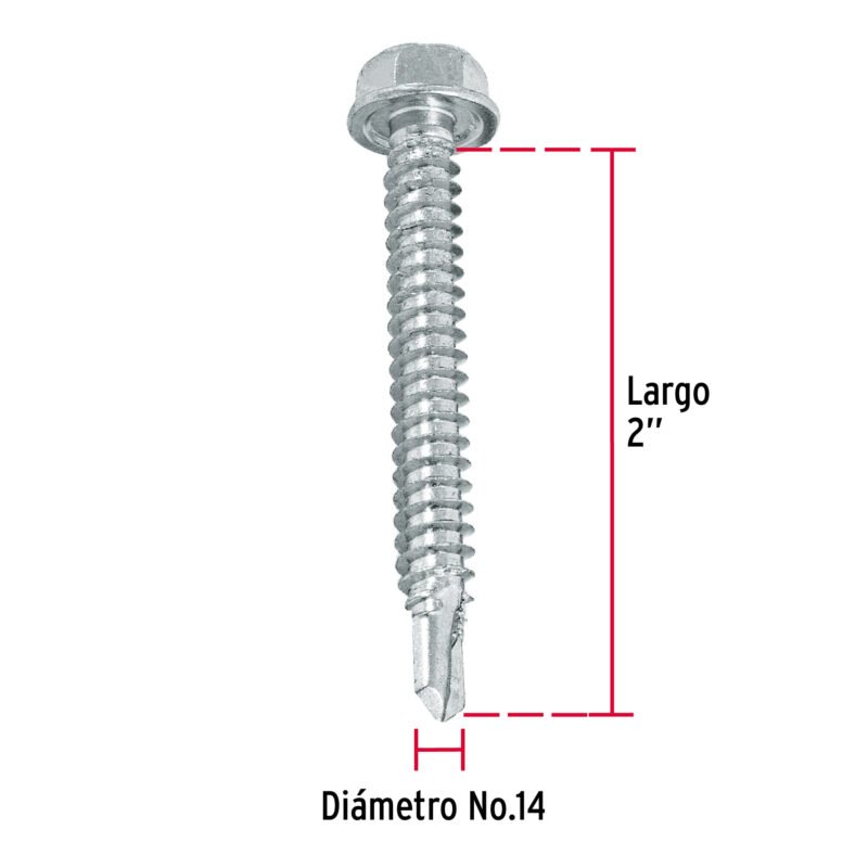 PIBR-2FC2.jpg Código: 44404 Bolsa con 50 pijas 2' cabeza hexagonal, punta de broca PIBR-2