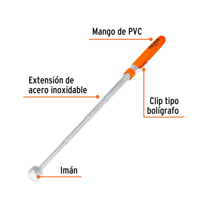 PICK-UPXFC1.jpg Código: 15325 Imán extensible de acero inoxidable, 3.6 kg, Truper PICK-UPX