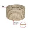 Código: 45659 Piola de Sisal de 10 mm x 15 m natural, Fiero PIO-1015S