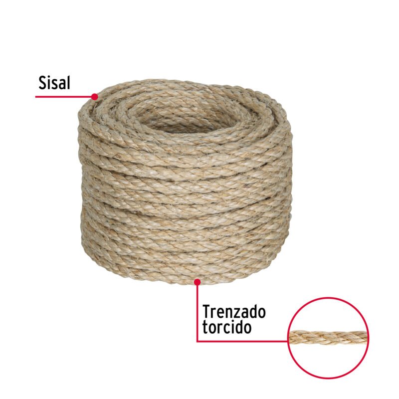 PIO-615SFC1.jpg Código: 45655 Piola de Sisal de 6 mm x 15 m natural, Fiero PIO-615S