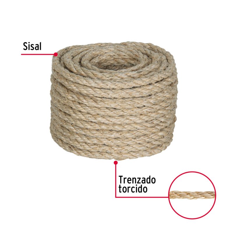 PIO-815SFC1.jpg Código: 45657 Piola de Sisal de 8 mm x 15 m natural, Fiero PIO-815S